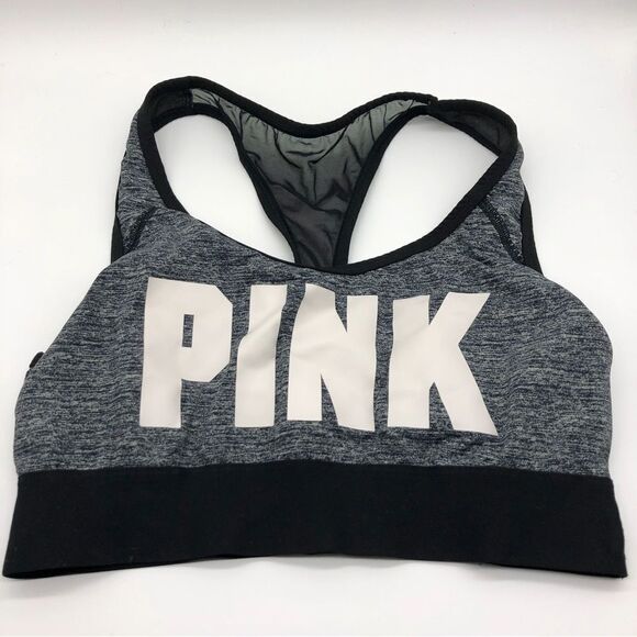 PINK Victorias Secret Ultimate Unline Sports Bra Gray Size M - Picture 1 of 5